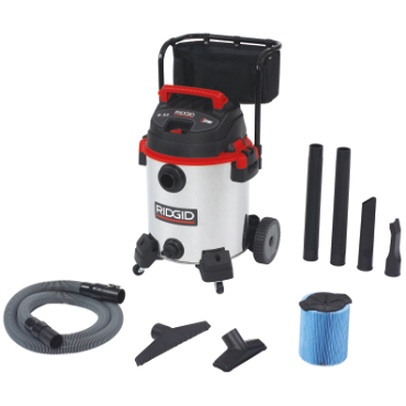 RIDGID 50353 16 Gallon Stainless Steel Wet/Dry Vac with Cart