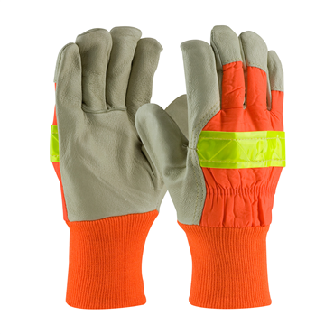 Hi-Vis Orange Nylon Medium Cold Protection Gloves