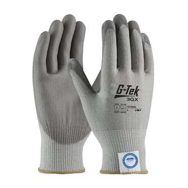 Gray Polyurethane Large Cut-Resistant Gloves
