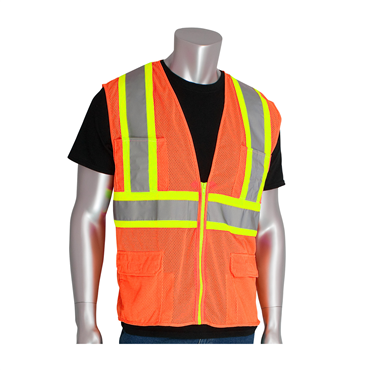 Hi-Vis Orange Zipper 7 Pockets 3X-Large Vests