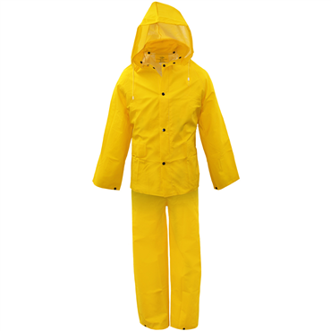 Yellow PVC Polyester Medium Rainsuit