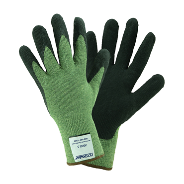 Green Knit Wrist Cuff Nitrile Medium Cut-Resistant Gloves