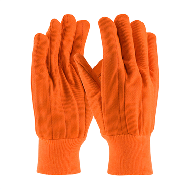 Hi-Vis Orange Knit Wrist Cuff Mens General Purpose Gloves