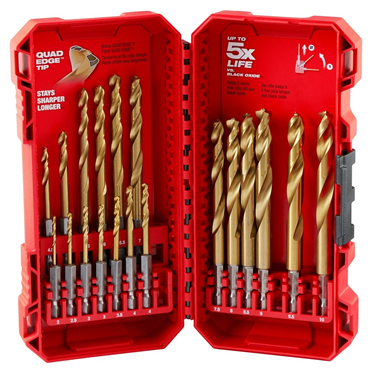 Titanium Coated 19 Pieces Drill Bit Set