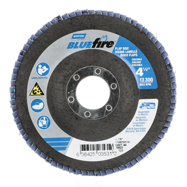 Charger Zirconia Alumina Extra Coarse Grit Center Mount Fiberglass Flat Flap Disc