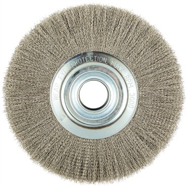 Gemini Crimped Wire Arbor Bench Wheel Brush Gemini Crimped Wire Arbor Bench Wheel Brush