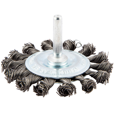 Gemini Standard Twist Knot Wire Shank Mini Wheel Brush