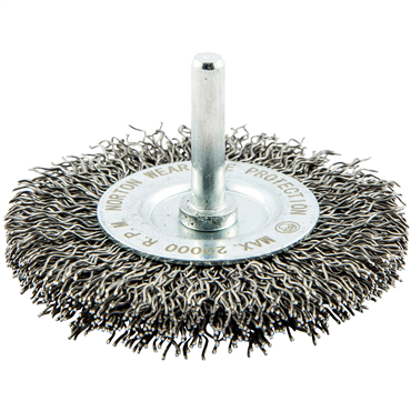Gemini Crimped Wire Arbor Mini Wheel Brush