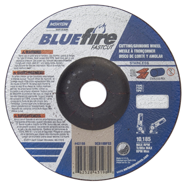 BlueFire INOX/SS Zirconia Alumina Type 27 Grinding and Cutting Wheel