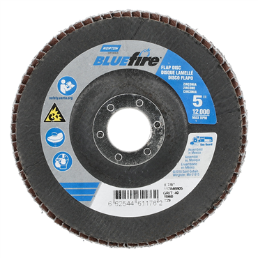 BlueFire Zirconia Alumina Extra Coarse Grit Center Mount Fiberglass Conical Flap Disc