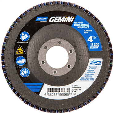 Gemini Zirconia Alumina Coarse Grit Center Mount Fiberglass Flat Flap Disc