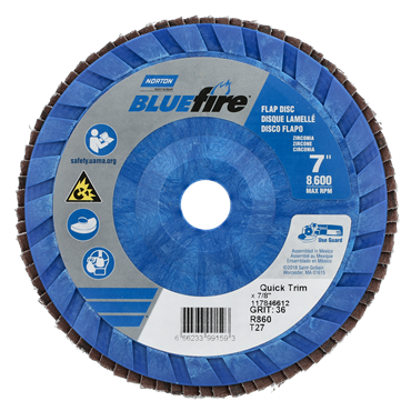 BlueFire Zirconia Alumina Extra Coarse Grit Center Mount Plastic Flat Flap Disc