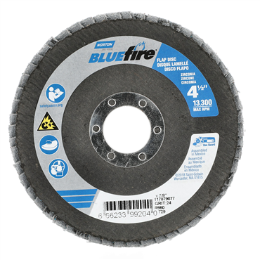 BlueFire Zirconia Alumina Extra Coarse Grit Center Mount Fiberglass Conical Flap Disc