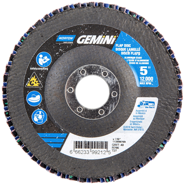 Gemini Zirconia Alumina Extra Coarse Grit Center Mount Fiberglass Flat Flap Disc