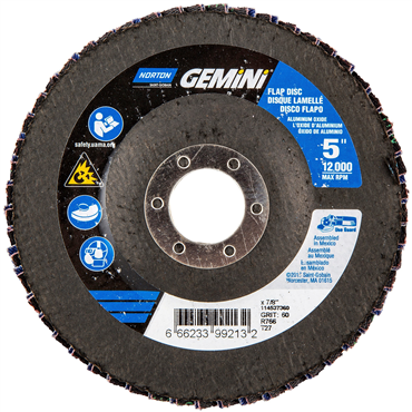 Gemini Zirconia Alumina Coarse Grit Center Mount Fiberglass Flat Flap Disc
