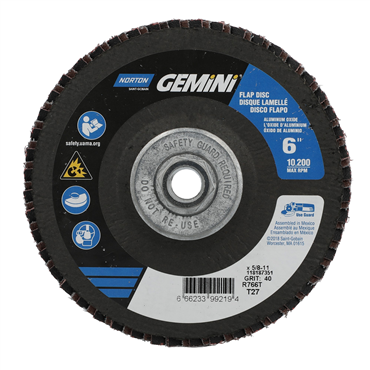 Gemini Zirconia Alumina Extra Coarse Grit Arbor Thread Fiberglass Flat Flap Disc