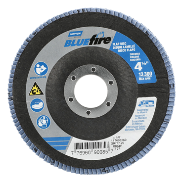 BlueFire Zirconia Alumina Medium Grit Center Mount Fiberglass Flat Flap Disc
