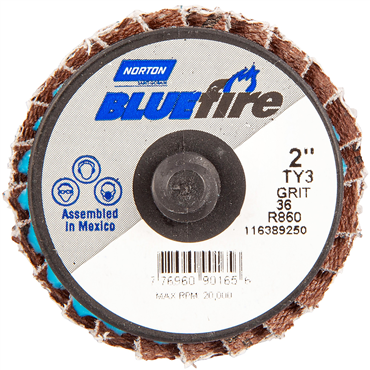 BlueFire Zirconia Alumina Extra Coarse Grit Plastic TR (Type III) Flat Mini Flap Disc