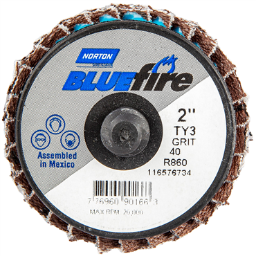 BlueFire Zirconia Alumina Extra Coarse Grit Plastic TR (Type III) Flat Mini Flap Disc