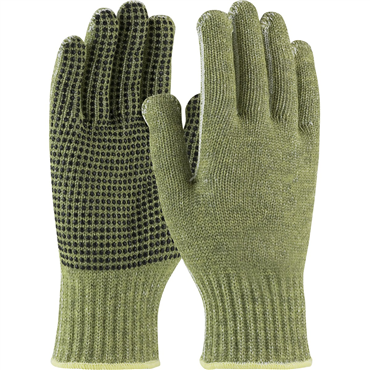 Green Knit Wrist Cuff PVC Small Cut-Resistant Gloves