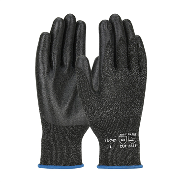 Black Knit Wrist Cuff PVC X-Small Cut-Resistant Gloves