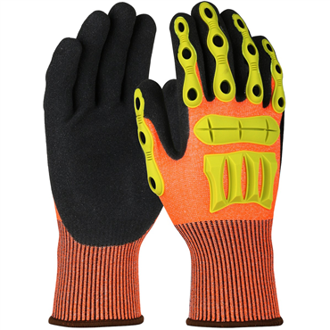 Hi-Vis Orange Nitrile Medium Cut-Resistant Gloves