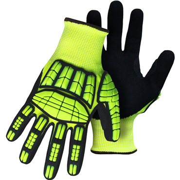 Hi-Vis Green Nitrile Small Cut-Resistant Gloves