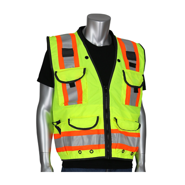 Hi-Vis Yellow Zipper 15 Pockets Large Vests