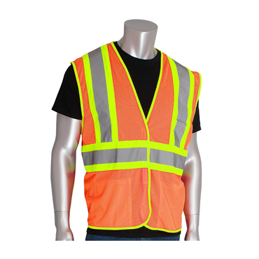 Hi-Vis Orange Hook and Loop 3 Pockets 5X-Large Vests