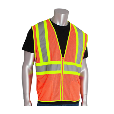 Hi-Vis Orange Zipper 2 Pockets Small Vests