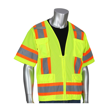 Hi-Vis Yellow Zipper 11 Pockets Medium Vests