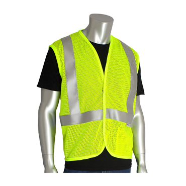 Hi-Vis Yellow Hook and Loop 1 Pocket 4X-Large Vests