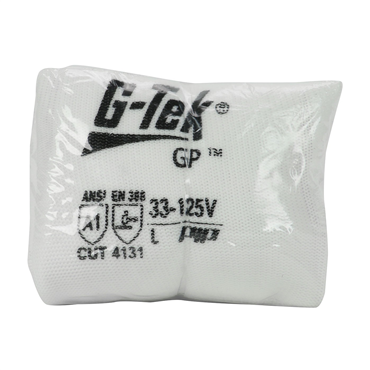 White Knit Wrist Cuff Medium General Purpose Gloves