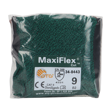 Green Knit Wrist Cuff Nitrile Small Cut-Resistant Gloves